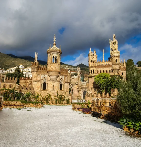 Colomares zamek, Benalmadena, Andaluzja, Południowa Hiszpania Obraz Stockowy