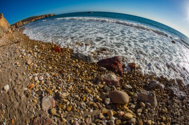 Firiplaka Beach, Milos, Yunanistan doğal renkler