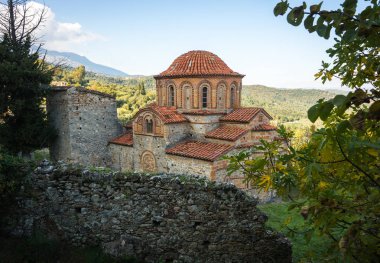 Mystras Bizans Kalesi şehrin kalıntıları