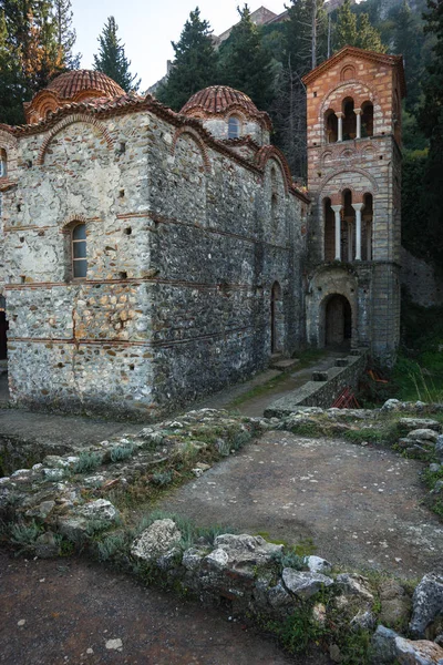 Mystras Bizans Kalesi şehrin kalıntıları — Stok fotoğraf