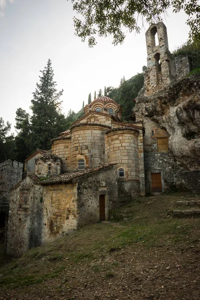 Ruiny města byzantský hrad Mystras — Stock fotografie