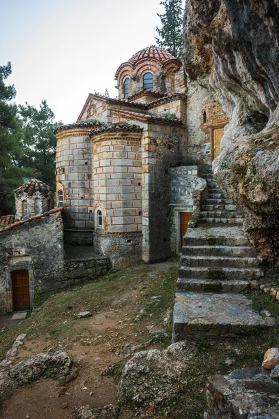 Ruinas de la ciudad castillo bizantino de Mystras — Foto de Stock