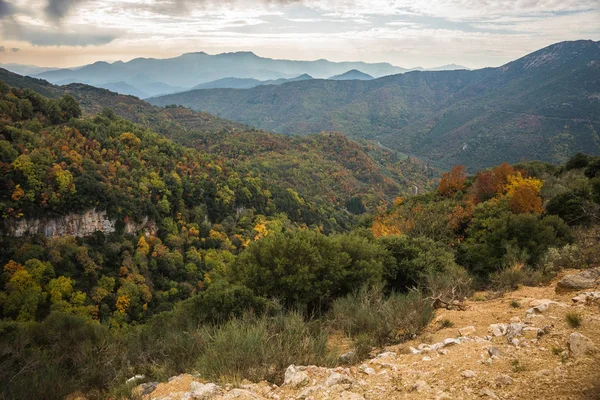 Autumn landscape in gorge of Louise on Peloponnese in Greece — Stock Photo, Image