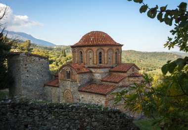 Mystras Bizans Kalesi şehrin kalıntıları
