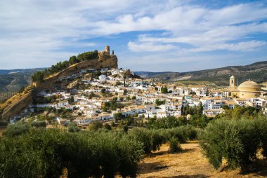 Castle Hill Montefrio, İspanya ile güzel cityscape