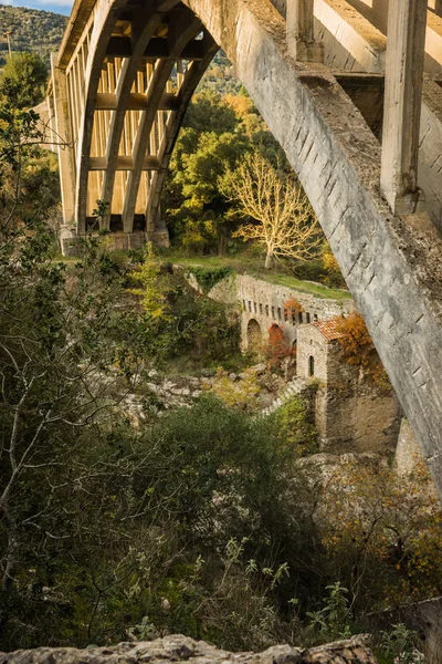 New bridge and old bridge with a small chapel at Karytaina, Pelo