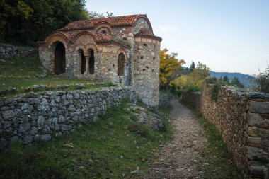 Mystras Bizans Kalesi şehrin kalıntıları