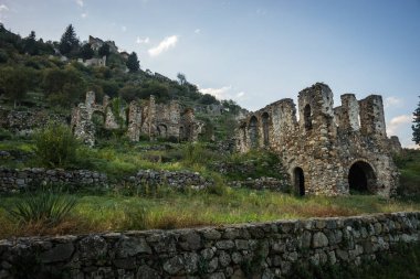Mystras Bizans Kalesi şehrin kalıntıları