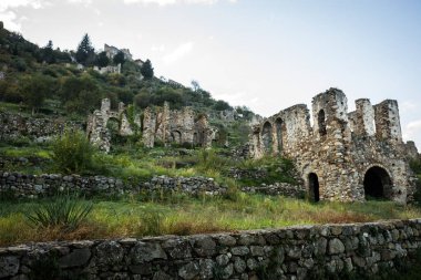 Mystras Bizans Kalesi şehrin kalıntıları