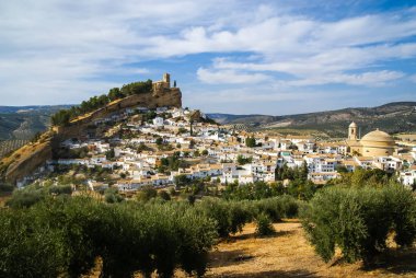 Castle Hill Montefrio, İspanya ile güzel cityscape