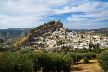 Castle Hill Montefrio, İspanya ile güzel cityscape