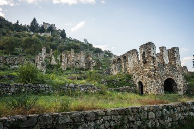 Mystras Bizans Kalesi şehrin kalıntıları