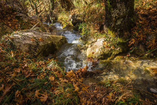 Scenic mountain autumn landscape with river and   watergfalls, P — Stock Photo, Image