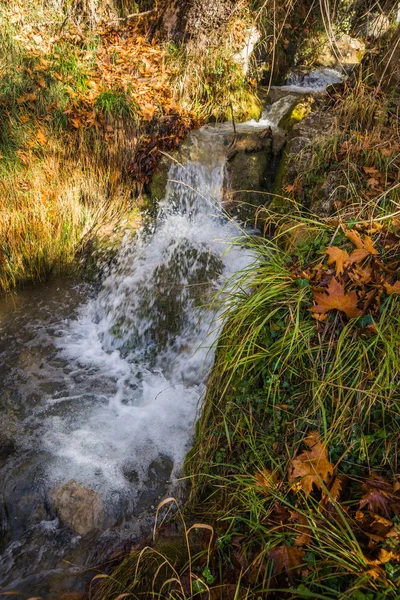 风景秀丽的山秋季景观河与 watergfalls，P — 图库照片