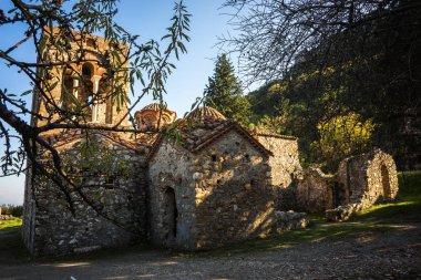 Mystras Bizans Kalesi şehrin kalıntıları