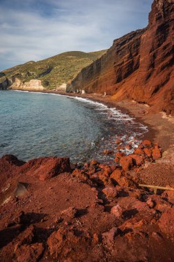 Farklı ve benzersiz kırmızı beach Santorini, Yunanistan