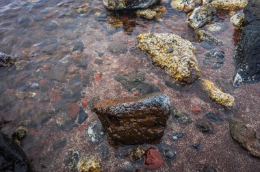 Farklı ve benzersiz kırmızı beach Santorini, Yunanistan