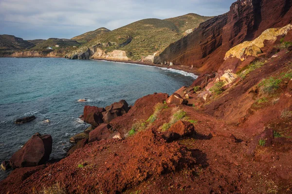Farklı ve benzersiz kırmızı beach Santorini, Yunanistan
