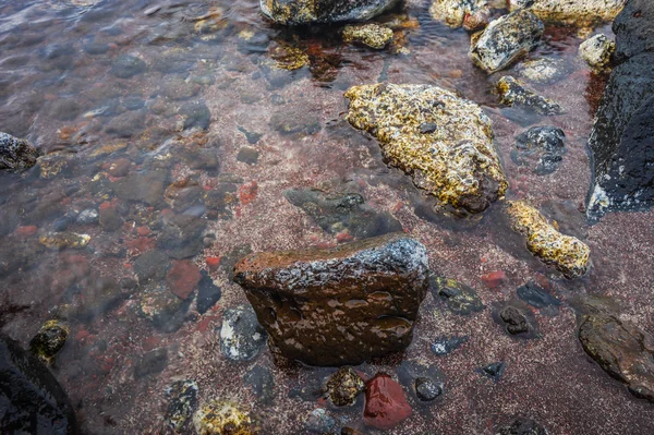 Farklı ve benzersiz kırmızı beach Santorini, Yunanistan