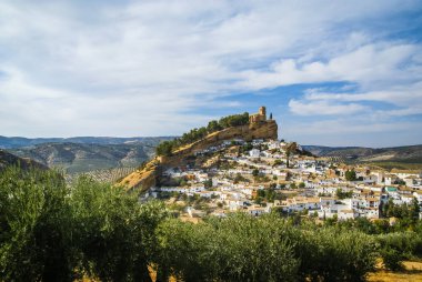 Castle Hill Montefrio, İspanya ile güzel cityscape