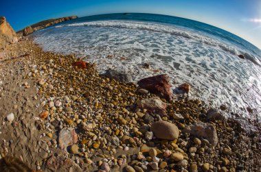 Firiplaka Beach, Milos, Yunanistan doğal renkler