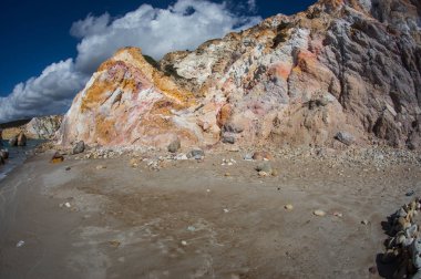Firiplaka Beach, Milos, Yunanistan doğal renkler