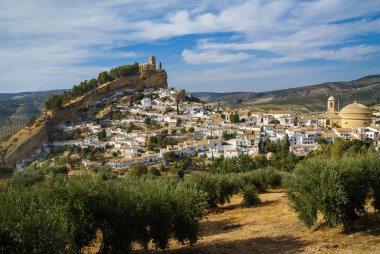 Castle Hill Montefrio, İspanya ile güzel cityscape