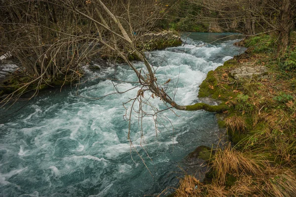 Malebné horské podzimní krajina s řekou a watergfalls, P — Stock fotografie