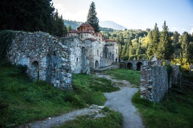 Mystras Bizans Kalesi şehrin kalıntıları