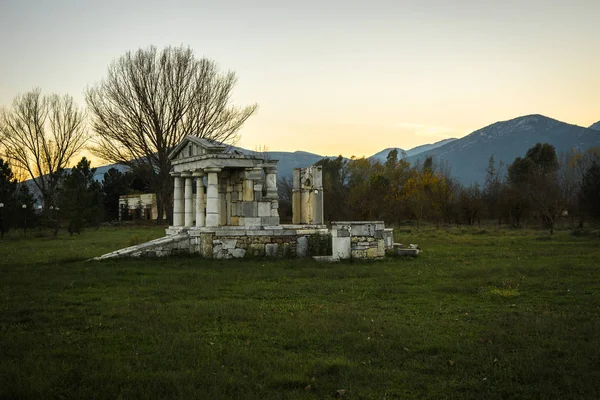 Poseidontemplet på antika Mantineia, Arcadia, Peloponnesos, G — Stockfoto