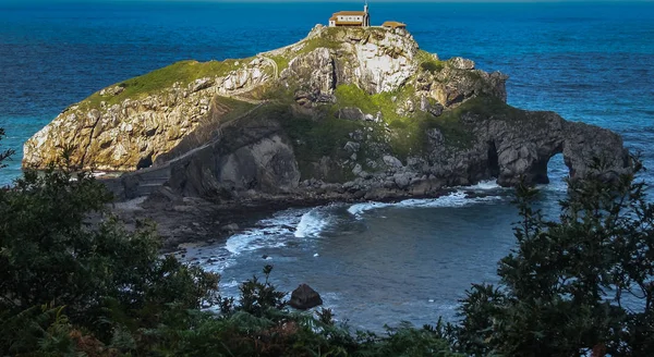 Küçük kilise Adası Gastelugache, Bask Ülkesi, İspanya