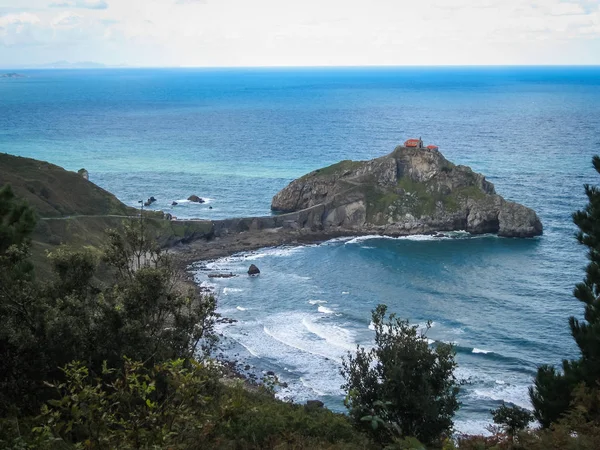 Little church on the island Gastelugache, Basque Country, Spain — Stock Photo, Image