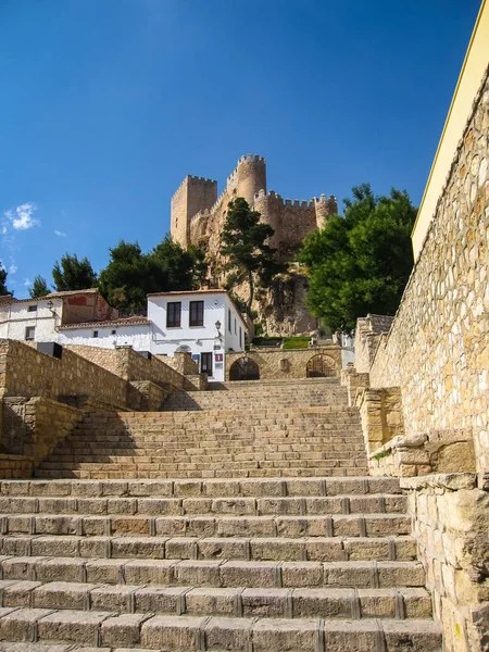 Almansa castle, Kastilie-la Mancha, Španělsko — Stock fotografie