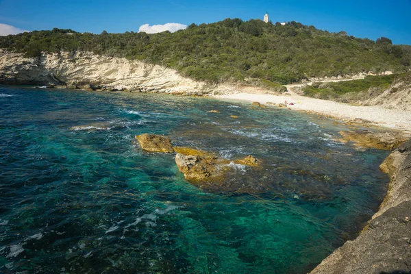 Paisaje marino, acantilados y playas en la isla de Paxi, Grecia —  Fotos de Stock