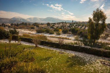 Atina - nadir ve eşsiz olay karlı manzara