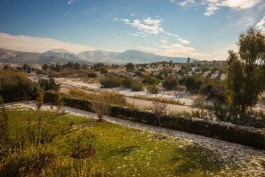 Atina - nadir ve eşsiz olay karlı manzara