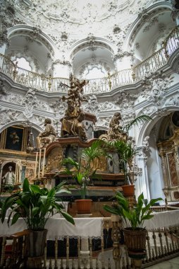 Beautiful details of white church in Priego de Cordoba, Spain clipart