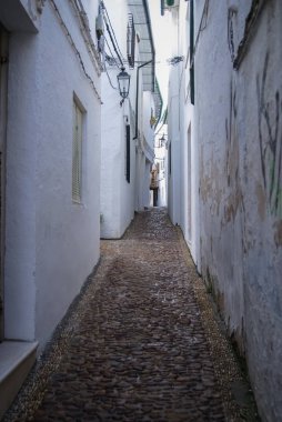 Cityscape beyaz şehirdeki Priego de Cordoba Andalucia, İspanya