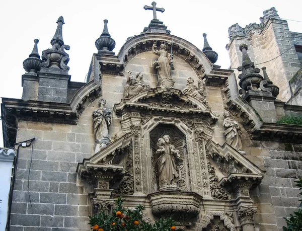 Cathedral and  oranges in Jerez de la Frontera — Stock Photo, Image
