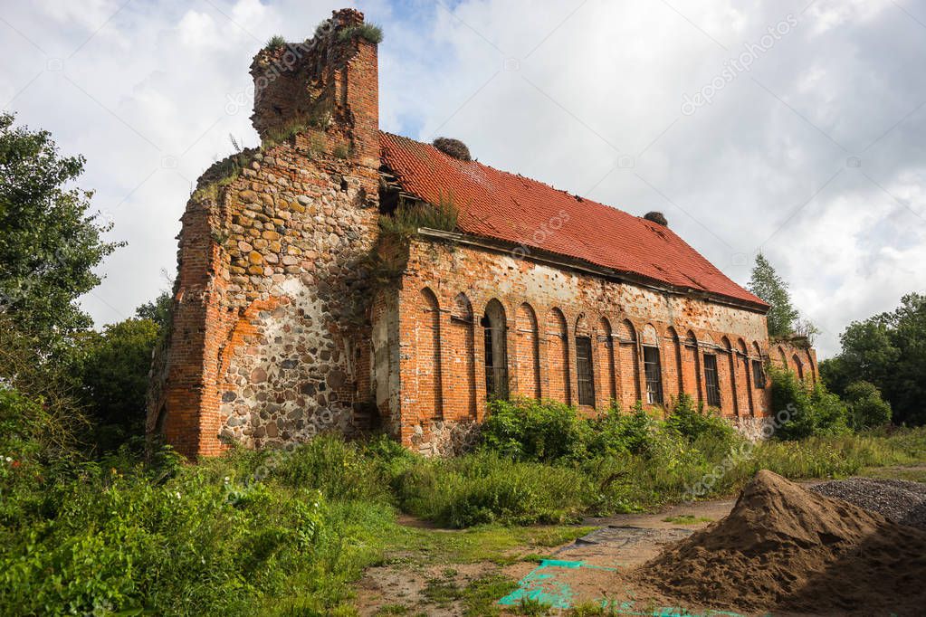 Ruins of  old German church in vicinity of Baltiysk, Russia