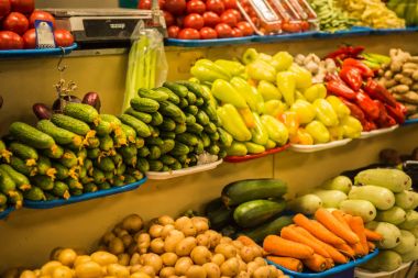 Parlak renkli sonbahar meyve ve sebzeler