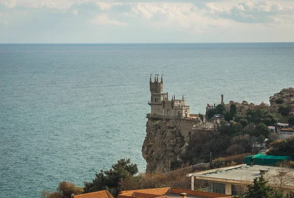 Castillo Famoso Del Nido Golondrina Sobre Roca Mar Negro Crimea — Foto de Stock