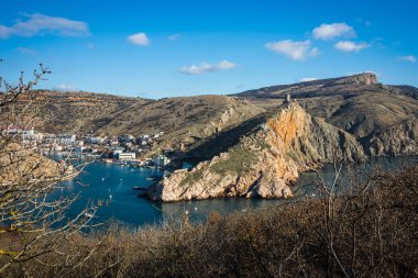 Ukrayna, Kırım 'daki Balaklava Körfezi' nde manzara