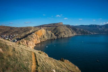 Ukrayna, Kırım 'daki Balaklava Körfezi' nde manzara