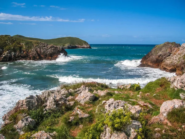 Unique rare beauty beach Poo in Asturias and Cantabria, Spain — Stock Photo, Image