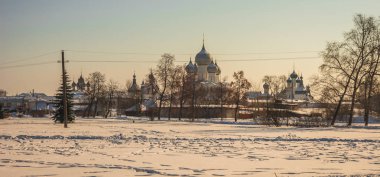 Rostov Kremlin içinde kar kış, Rusya Federasyonu