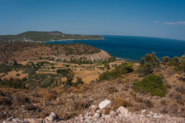 Aegina Island Saron Körfezi, Gree defne deniz manzara — Stok fotoğraf