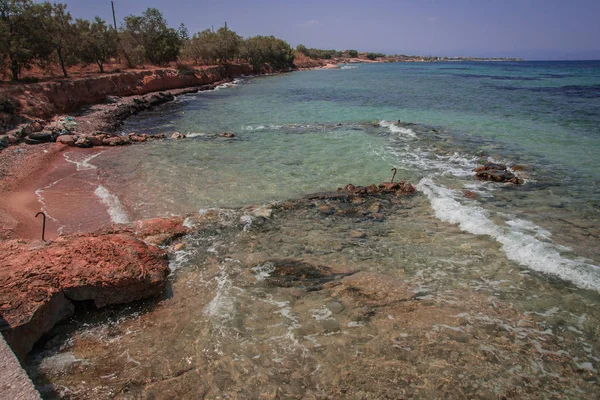 Aegina Island Saron Körfezi, Gree defne deniz manzara — Stok fotoğraf