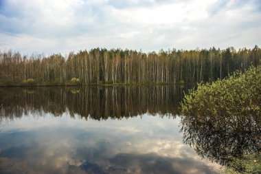 Bahar sel Rusya Kaluga bölgesi yollar boyunca