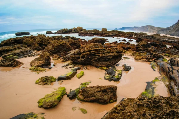 Hermoso y único paisaje marino en la playa de Castelejo — Foto de Stock